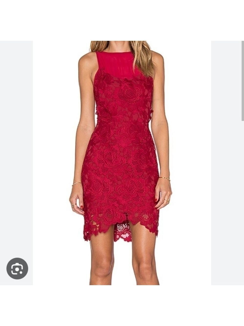 Saylor Crista Red Lace Dress